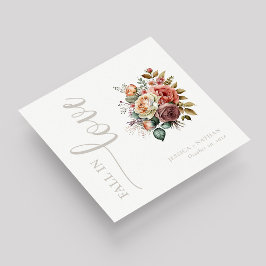 カスタマイズ可能な秋と恋の結婚 スタンダードカクテルナプキン