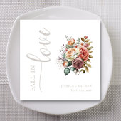 カスタマイズ可能な秋と恋の結婚 スタンダードカクテルナプキン