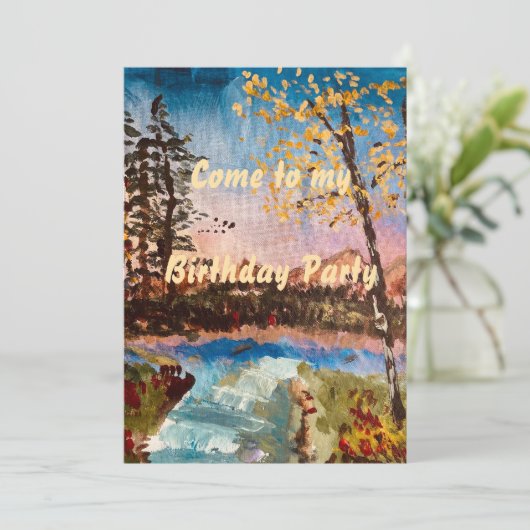 カスタマイズ可能な秋のパーティー招待状 招待状 (スタンド正面)