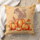 カスタマイズ可能な秋のリスのカボチャ装飾用クッション クッション (ブランケット)