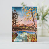 カスタマイズ可能な秋の季節のパーティー招待状または日程保存 セーブザデート (スタンド正面)