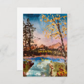 カスタマイズ可能な秋の季節のパーティー招待状または日程保存 セーブザデート (正面/裏面)