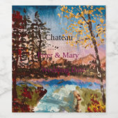 カスタマイズ可能な秋の結婚式デイワインボトルラベル ワインラベル (シングルラベル)