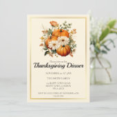 カスタマイズ可能な秋カボチャ感謝祭ディナー 招待状 (スタンド正面)