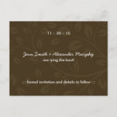 カスタマイズ可能な秋日付の保存結婚式招待状 案内ポストカード (裏面)