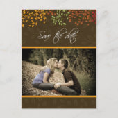 カスタマイズ可能な秋日付の保存結婚式招待状 案内ポストカード (正面)