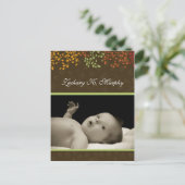 カスタマイズ可能な秋誕生発表テンプレート 案内ポストカード (スタンド正面)