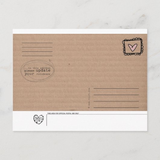 カスタマイズ可能な移動はがき – iが移動 案内ポストカード (裏面)