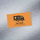 カスタマイズ可能な移動サービスのトラックオレンジ マグネット名刺 (インサイチュ)