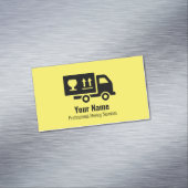 カスタマイズ可能な移動サービスのトラック黄色 マグネット名刺 (インサイチュ)