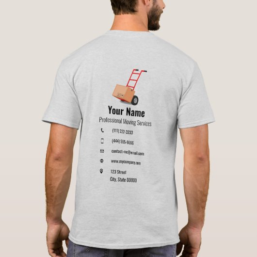 カスタマイズ可能な移動サービスカート Tシャツ (裏面)