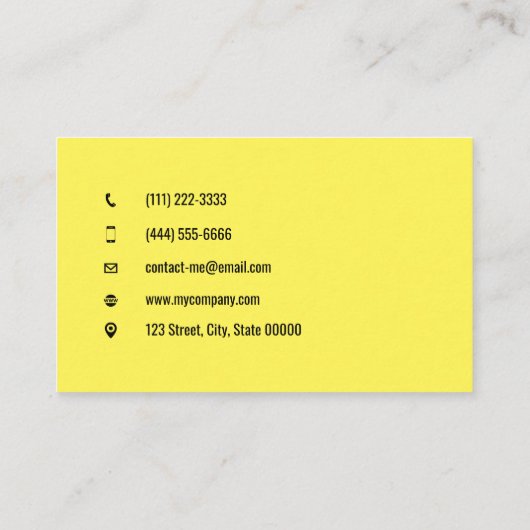 カスタマイズ可能な移動サービス黄色の名刺 名刺 (裏面)
