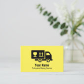 カスタマイズ可能な移動サービス黄色の名刺 名刺 (スタンド正面)