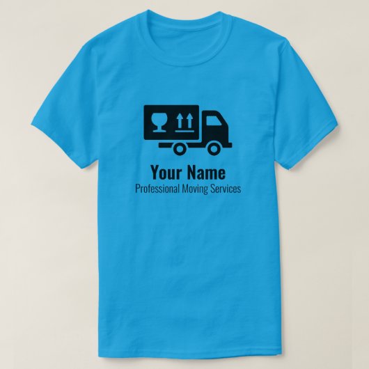 カスタマイズ可能な移動サービス(青) Tシャツ (デザイン正面)