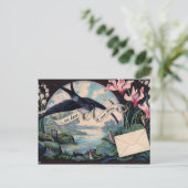 カスタマイズ可能な移動告知//ヴィンテージバード 案内ポストカード (スタンド正面)