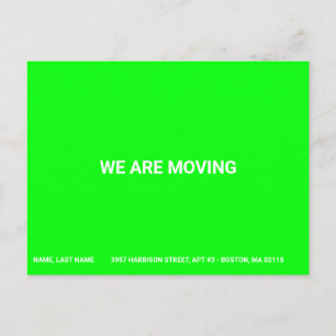 カスタマイズ可能な移動変更名アドレスneon green ポストカード