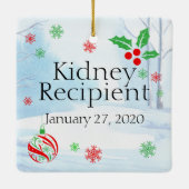 カスタマイズ可能な移植先クリスマス セラミックオーナメント (裏面)