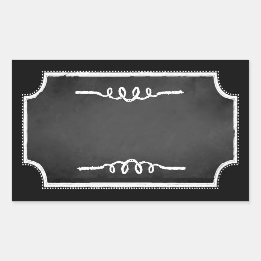 カスタマイズ可能な空白のフェイクChalkboardステッカーラベル 長方形シール (正面)
