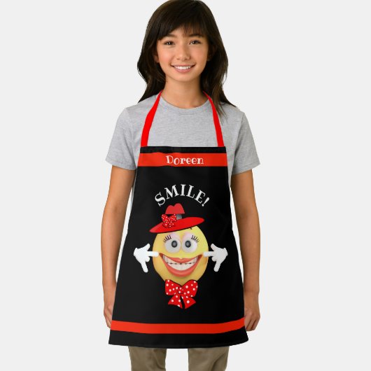 カスタマイズ可能な笑顔の絵文字チャイルド エプロン (インサイチュ)