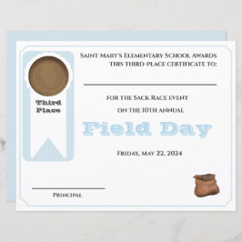 カスタマイズ可能な第3プレイスアワード証明書