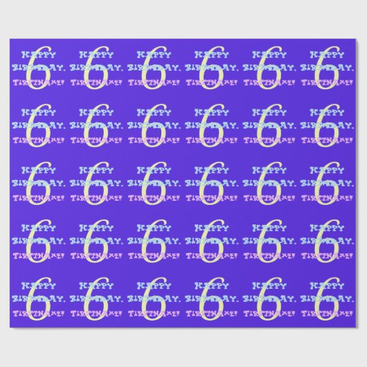 カスタマイズ可能な第6誕生日ラッピング紙 ラッピングペーパー (フラット)