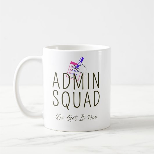 カスタマイズ可能な管理チームグッズ - Admin Squad コーヒーマグカップ (左)