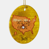 カスタマイズ可能な米国のマップでクリスマスを格言 セラミックオーナメント (右)