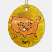 カスタマイズ可能な米国のマップでクリスマスを格言 セラミックオーナメント (左)