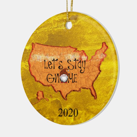 カスタマイズ可能な米国のマップでクリスマスを格言 セラミックオーナメント (左)