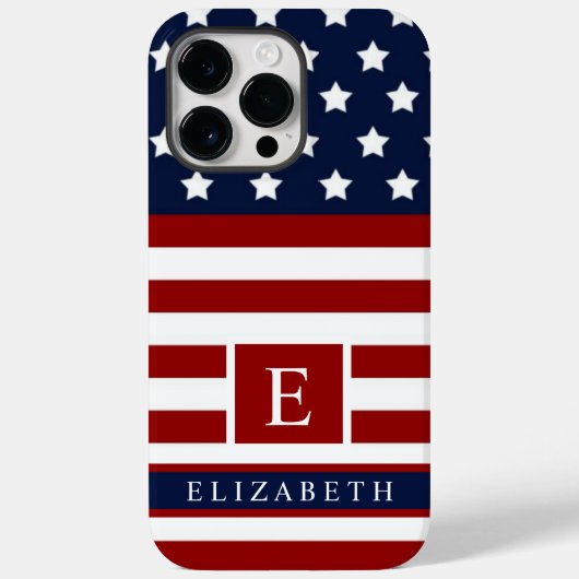 カスタマイズ可能な米国国旗の赤い青 Case-Mate iPhoneケース (裏面)