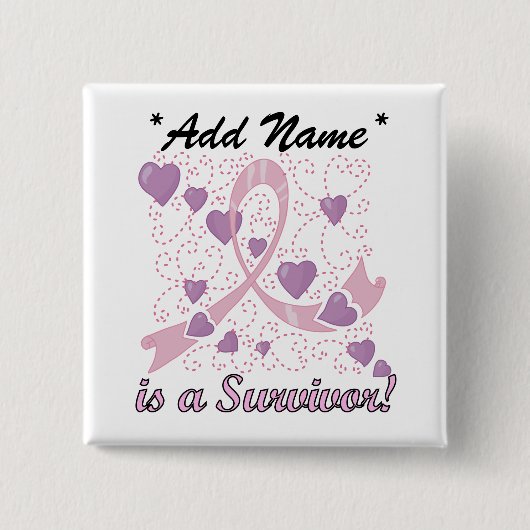 カスタマイズ可能な紀元前に生存者の正方形ボタン 缶バッジ (正面)