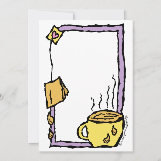 カスタマイズ可能な紅茶パーティー/午後のハイティー 招待状 (正面)