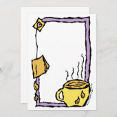 カスタマイズ可能な紅茶パーティー/午後のハイティー 招待状 (正面/裏面)