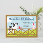 カスタマイズ可能な納屋周囲の庭誕生日パーティ 招待状 (スタンド正面)