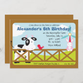 カスタマイズ可能な納屋周囲の庭誕生日パーティ 招待状 (正面/裏面)