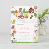 カスタマイズ可能な納屋周囲の庭誕生日招待状 招待状 (スタンド正面)