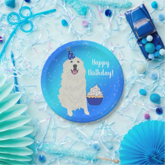 カスタマイズ可能な素晴らしPyrenees誕生日紙プレート ペーパープレート (パーティー)