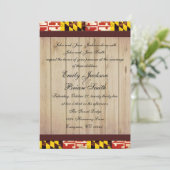 カスタマイズ可能な素朴なメリーランド州旗の結婚式の招待 招待状 (スタンド正面)