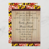 カスタマイズ可能な素朴なメリーランド州旗の結婚式の招待 招待状 (正面/裏面)