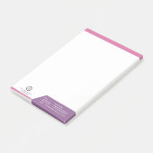カスタマイズ可能な紫とピンクカラフルのカスタムロゴ ポストイット (アングル)