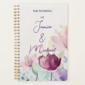 カスタマイズ可能な紫のフローラ結婚の贈り物プランナー プランナー手帳 (正面)