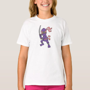 カスタマイズ可能な紫の忍者デザイン Tシャツ