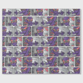 カスタマイズ可能な紫の忍者 ラッピングペーパー (フラット)