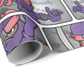 カスタマイズ可能な紫の忍者 ラッピングペーパー (ロールコーナー)