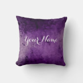 カスタマイズ可能な紫色のグラデーション名の枕 クッション (正面)