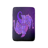 カスタマイズ可能な紫色のジェミニレトロネオンキテンス バスマット (正面縦)