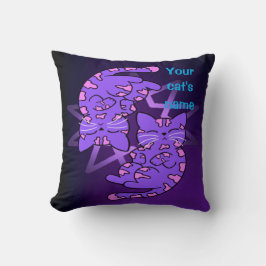カスタマイズ可能な紫色のジェミニ子猫デカゴンパープル クッション