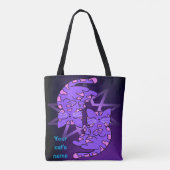 カスタマイズ可能な紫色のジェミニ子猫デカゴンパープル トートバッグ (裏面)