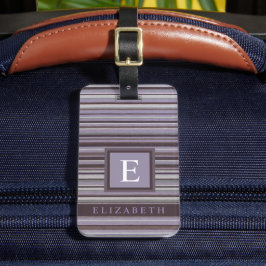 カスタマイズ可能な紫色のブルーグレーの茶色の色の線 ラゲッジタグ