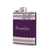 カスタマイズ可能な紫色のレースリボンの弓フラスコ フラスク (左)